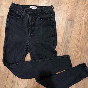 Madewell High Rise Skinny Jeans in Black Frost - Size 27 Tall